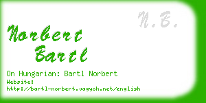 norbert bartl business card